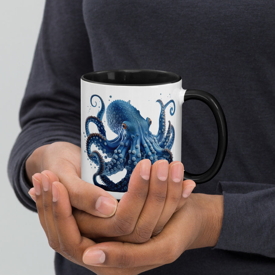 Blue Octopus Mug – Ocean Art Coffee Cup in 11oz or 15oz