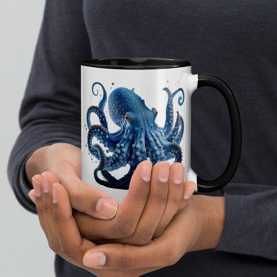 Blue Octopus Mug – Ocean Art Coffee Cup in 11oz or 15oz