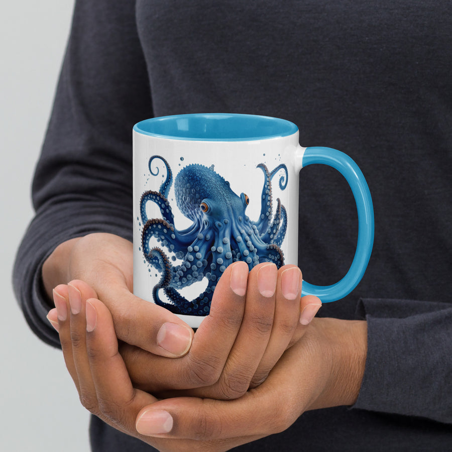Blue Octopus Mug – Ocean Art Coffee Cup in 11oz or 15oz