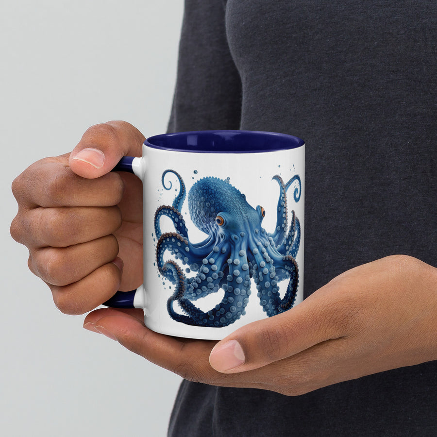 Blue Octopus Mug – Ocean Art Coffee Cup in 11oz or 15oz