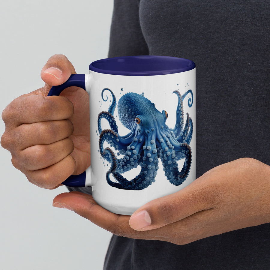 Blue Octopus Mug – Ocean Art Coffee Cup in 11oz or 15oz