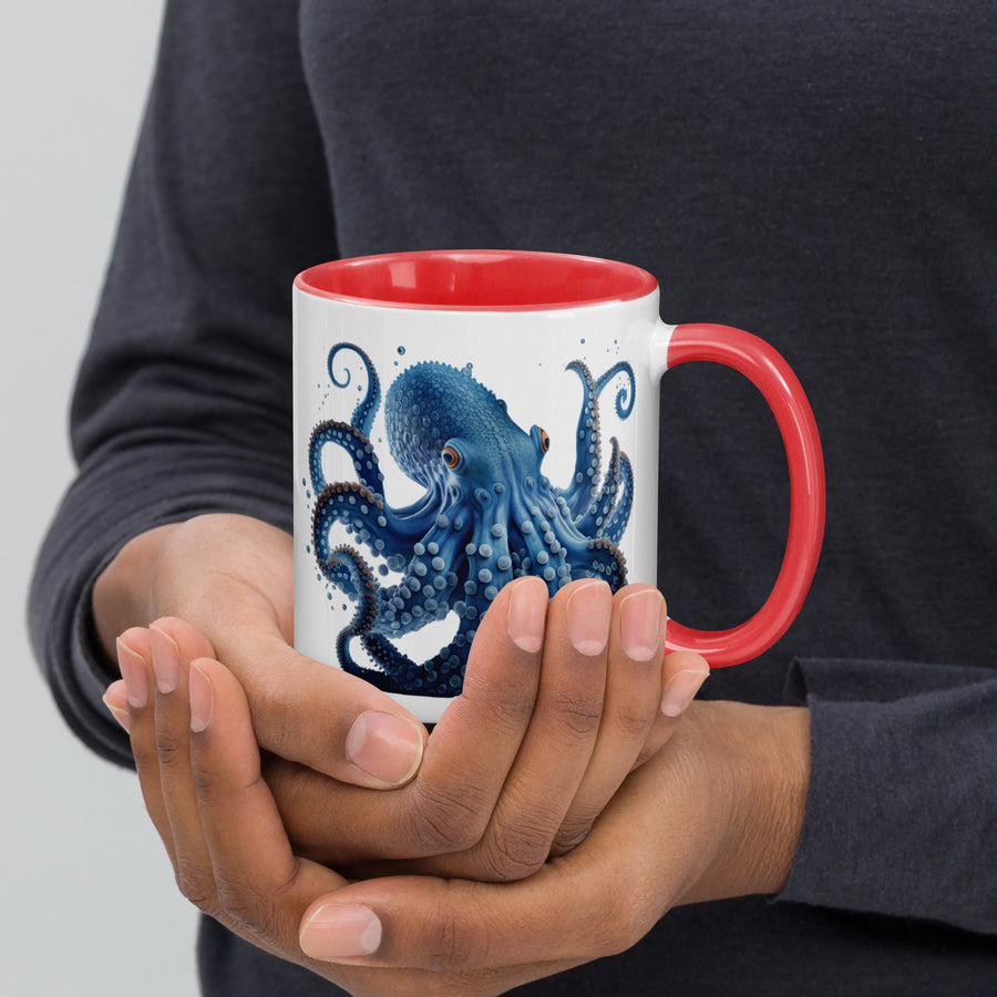 Blue Octopus Mug – Ocean Art Coffee Cup in 11oz or 15oz