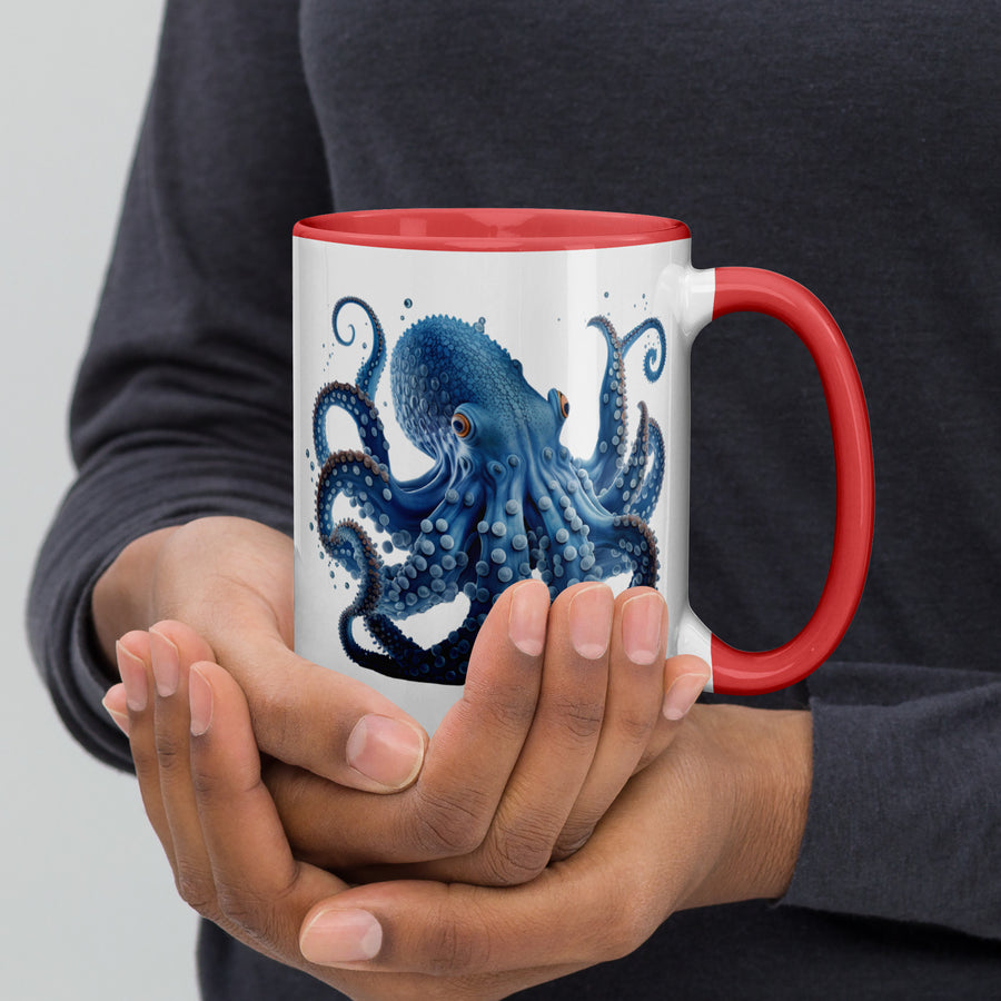 Blue Octopus Mug – Ocean Art Coffee Cup in 11oz or 15oz