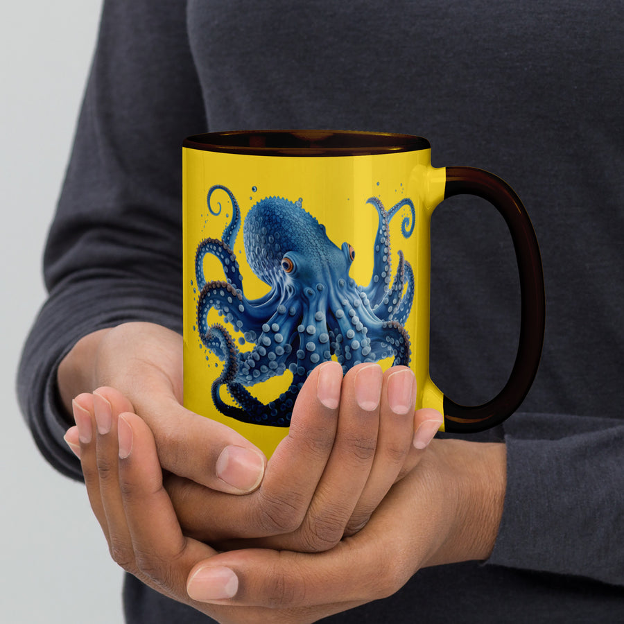 Blue Octopus Mug – Ocean Art Coffee Cup in 11oz or 15oz