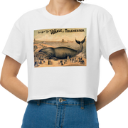 T-shirt with a Vintage Postcard Ad for a 'taxidermized' whale being used as a tourist attraction. White