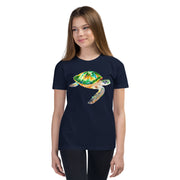 Youth green sea turtle Short Sleeve T-Shirt
