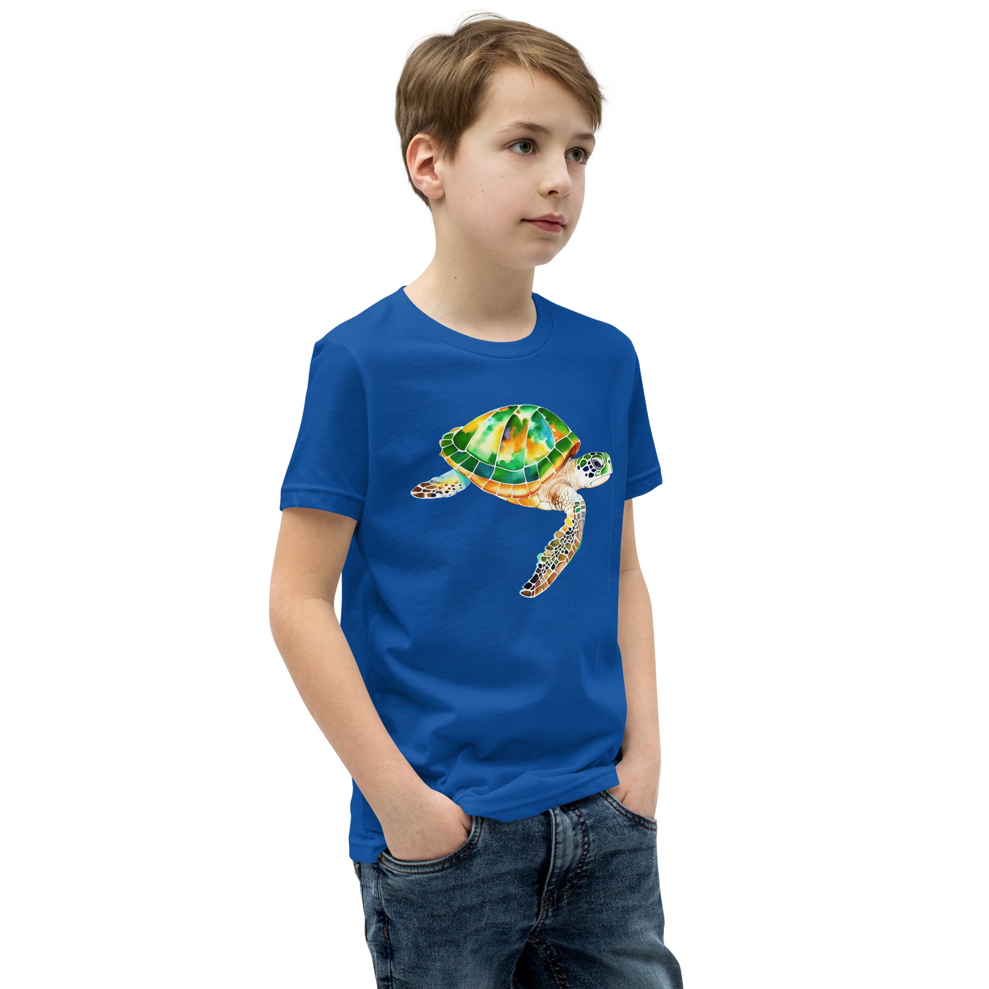 Youth green sea turtle Short Sleeve T-Shirt
