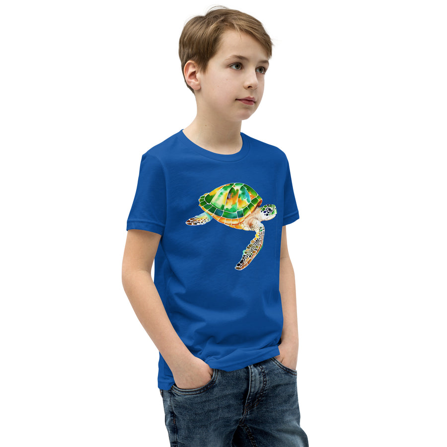 Youth green sea turtle Short Sleeve T-Shirt